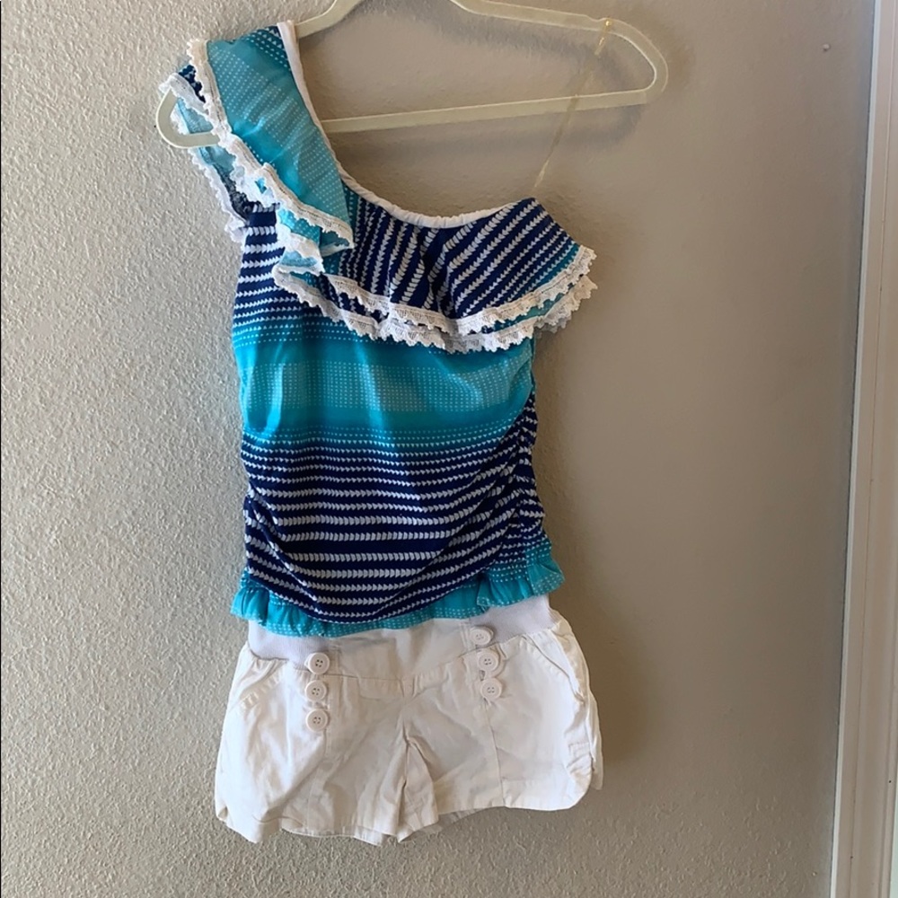 Sequin Hearts S One Piece Off-The-Shoulder Outfit